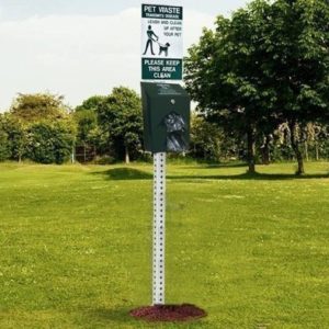Dogipot Pet Station - Quik Station with Aluminum Green Mini Dispenser
