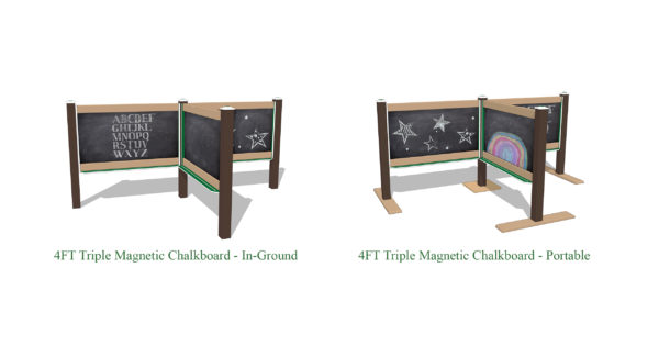 4' Triple Outdoor Magnetic Chalkboard - Image 3