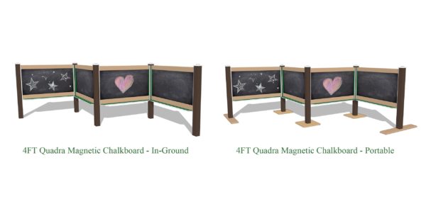 4' Quadra Outdoor Magnetic Chalkboard - Image 3