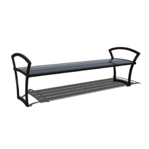 Bryce Steel Bench without Back with Side Armrests