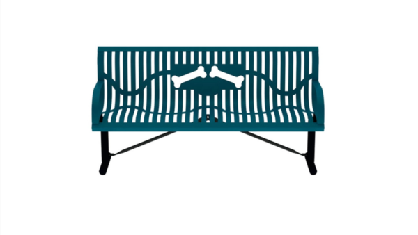 Classic Wingline Dog Park Bench with Bones Design B6WBCLASSWINGL - Image 3