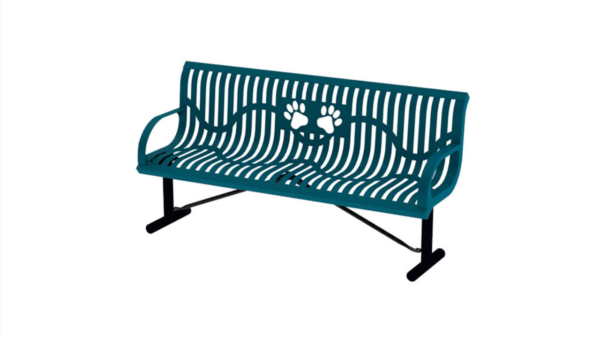 Classic Wingline Dog Park Bench with Paws Design B6WBCLASSWINGL - Image 3