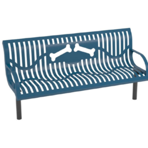 Classic Wingline Dog Park Bench with Bones Design B6WBCLASSWINGL