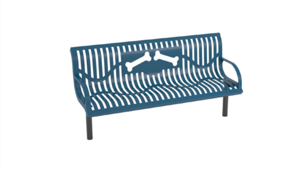 Classic Wingline Dog Park Bench with Bones Design B6WBCLASSWINGL