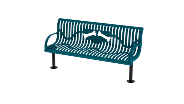 Classic Wingline Dog Park Bench with Bones Design B6WBCLASSWINGL - Image 2