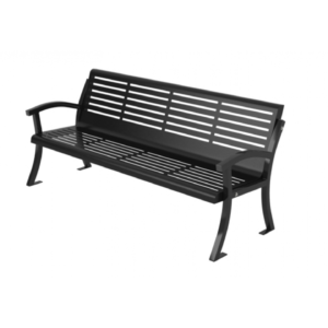 Horizonal Strap Casino Bench with Back
