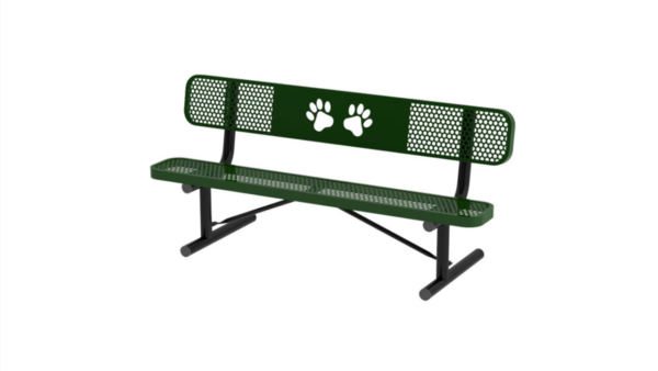 Standard UltraLeisure Dog Park Bench with Paws Design B6WBUL - Image 3