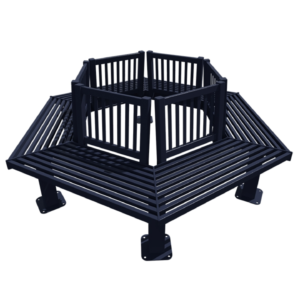 Biscayne Geometric Bench with Back