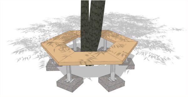 Hexagon Tree Bench - Image 4