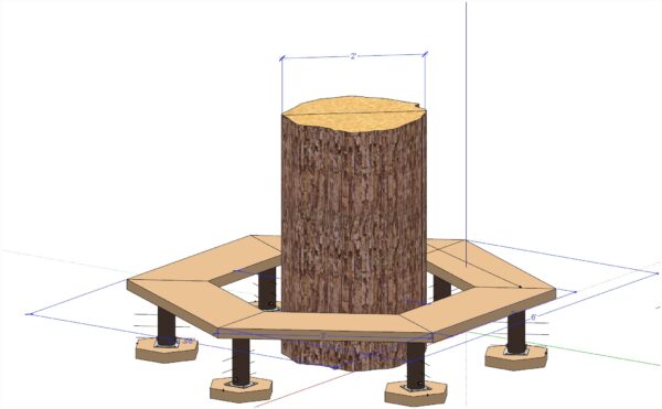 Hexagon Tree Bench - Image 3