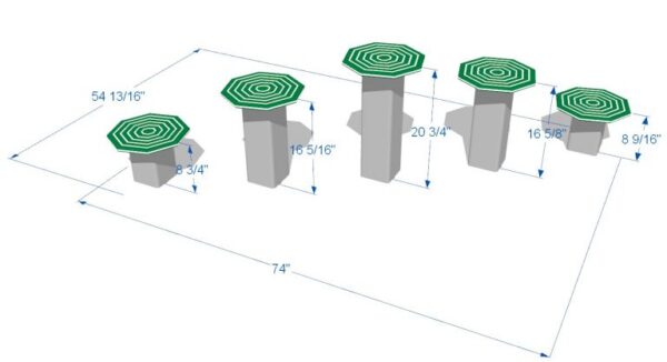 Octagon Stepping Stools – Set of 5 - Image 3