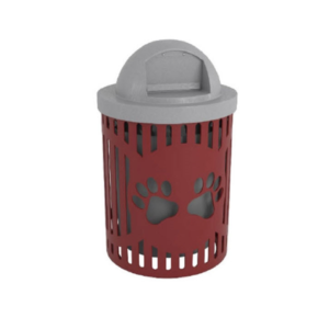 32 Gallon Classic Trash Receptacle Paws Design TR32CLASSIC-PWS