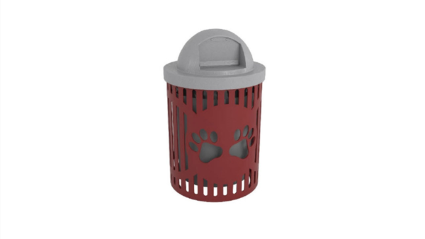 32 Gallon Classic Trash Receptacle Paws Design TR32CLASSIC-PWS