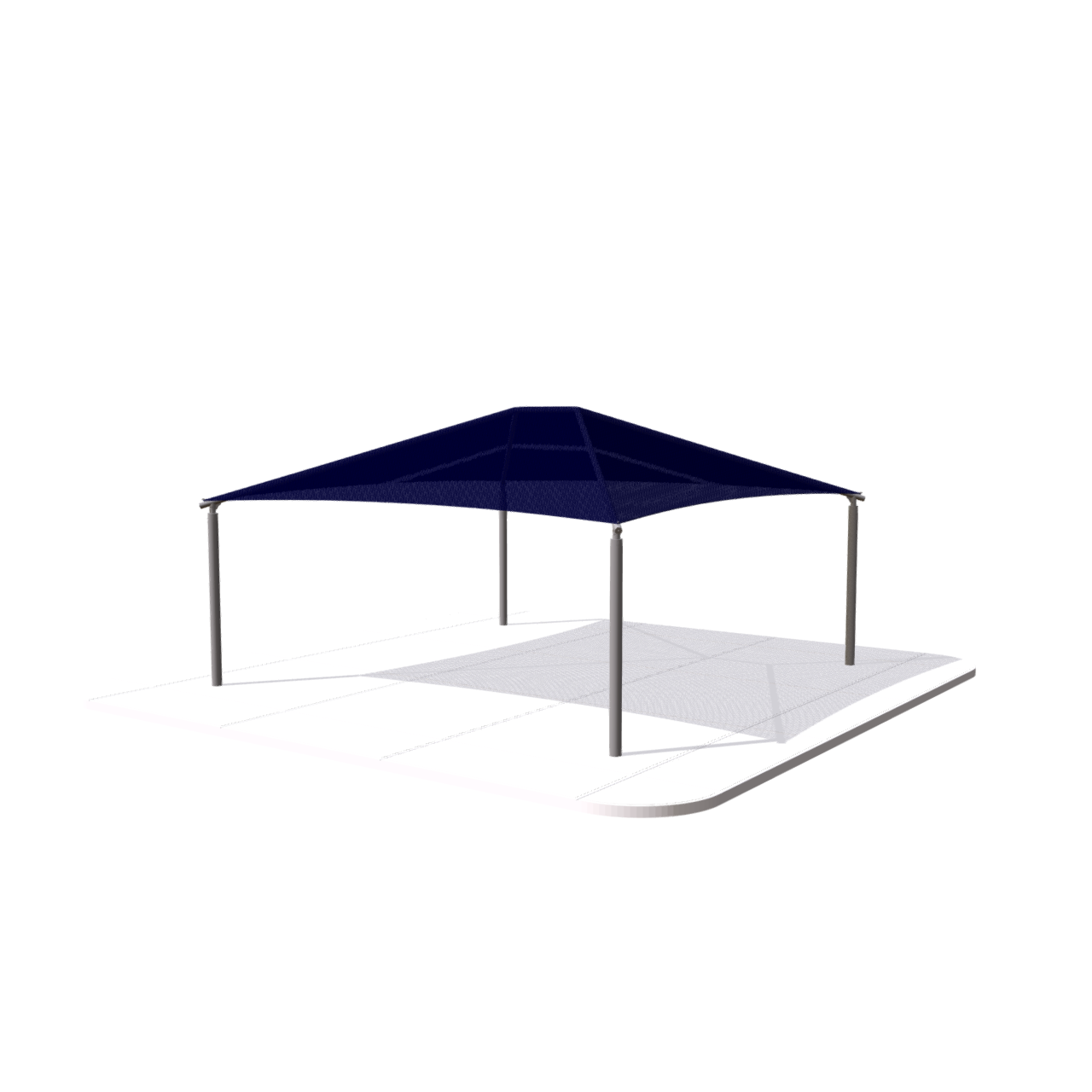 SQUARE HIP SHADE, FOUR COLUMN